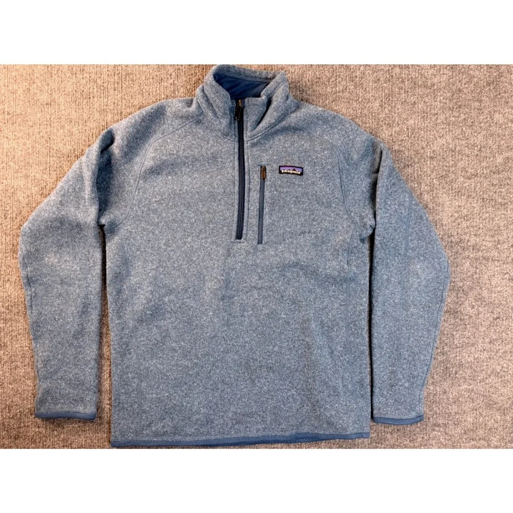 Patagonia Better Sweater Mens Medium Blue Heather 1/4 Zip Fleece Pullover Jacket